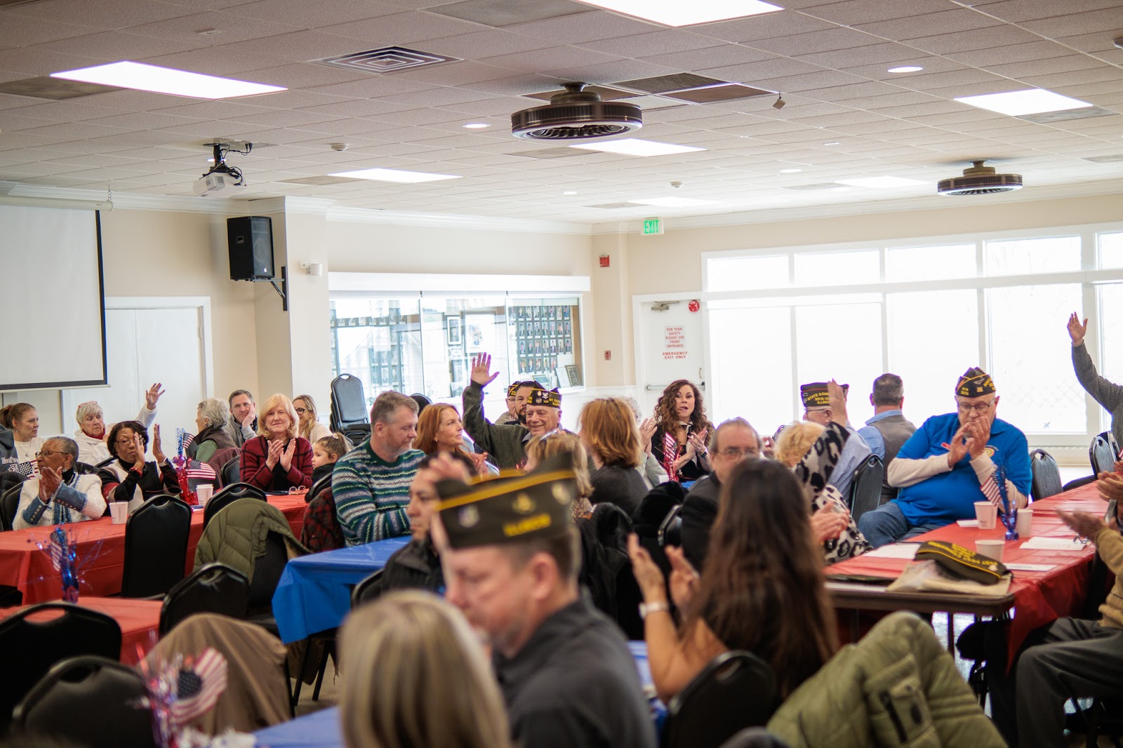 Veterans, families, and neighbors gather for a Patriot's Pen awards ceremony